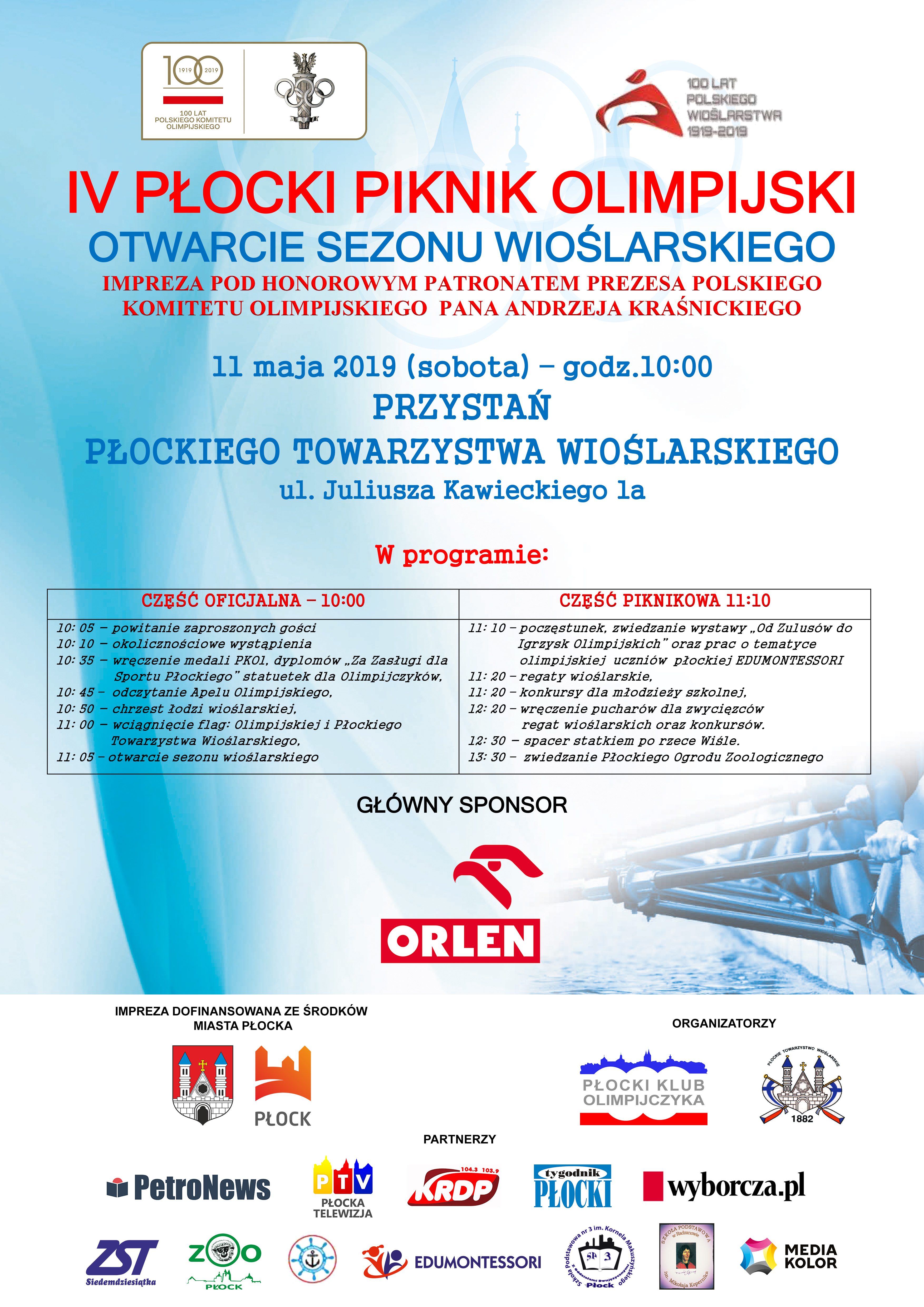 IV PŁOCKI PIKNIK OLIMPIJSKI PROJEKT AFISZA